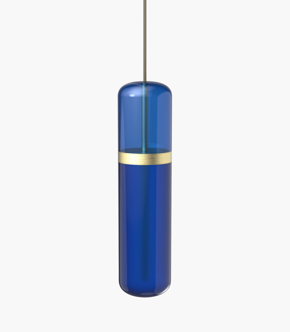S36-01 Pill Light Pendant in Blue Glass