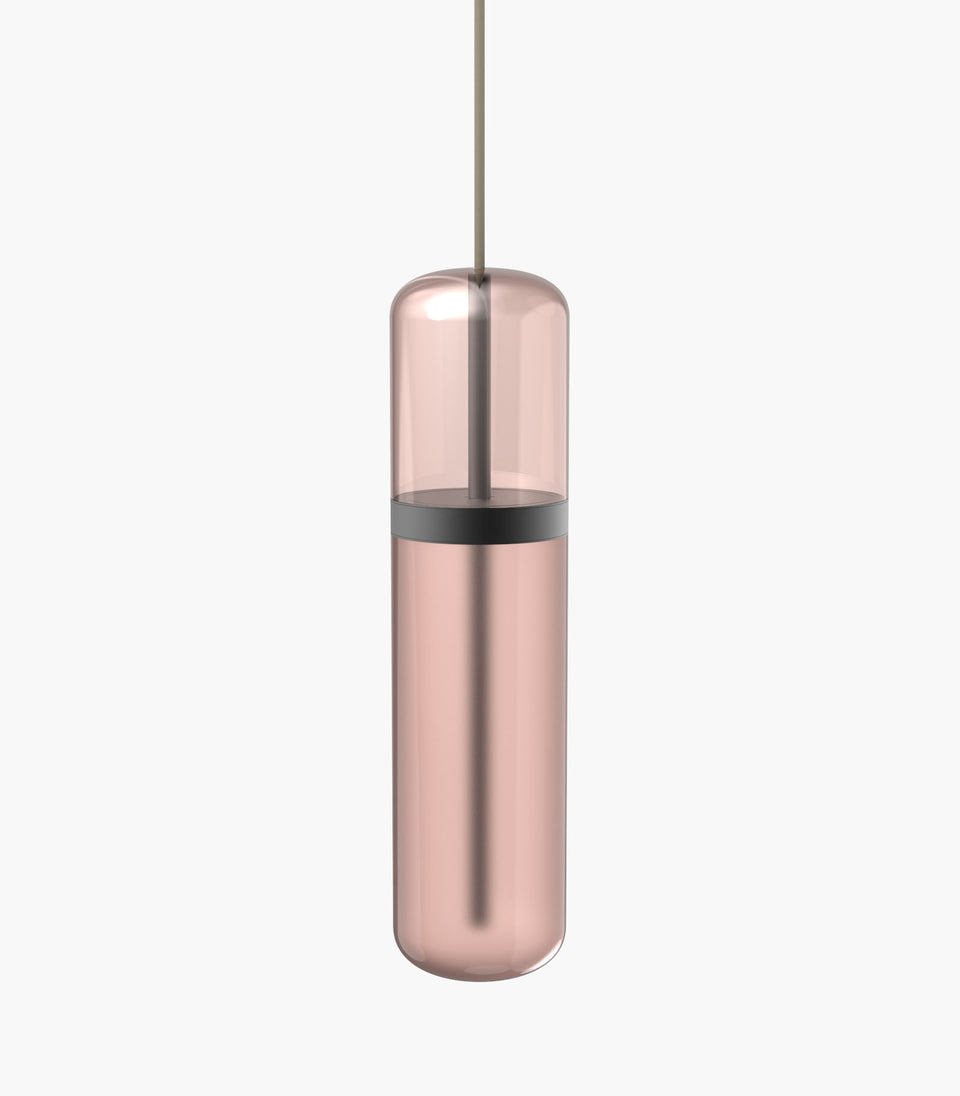 S36-01 Pink Pill Light Pendant with Black Detail