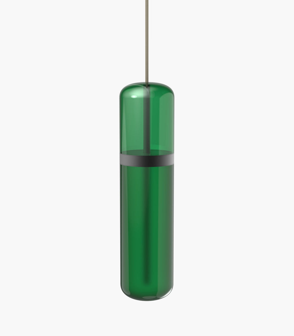 S36-01 Green Pill Light Pendant with Black Detail
