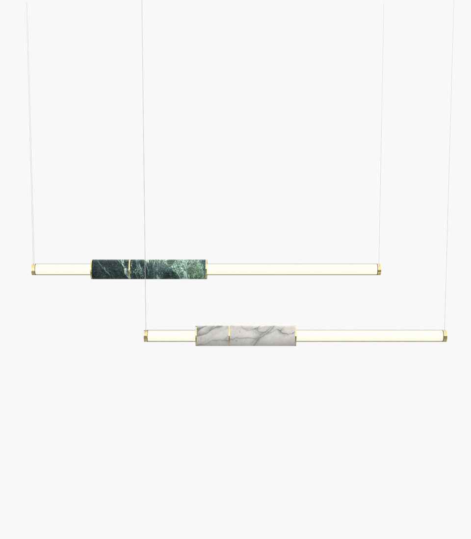 Light Pipe S 58—10 Green and White Marble Pendants