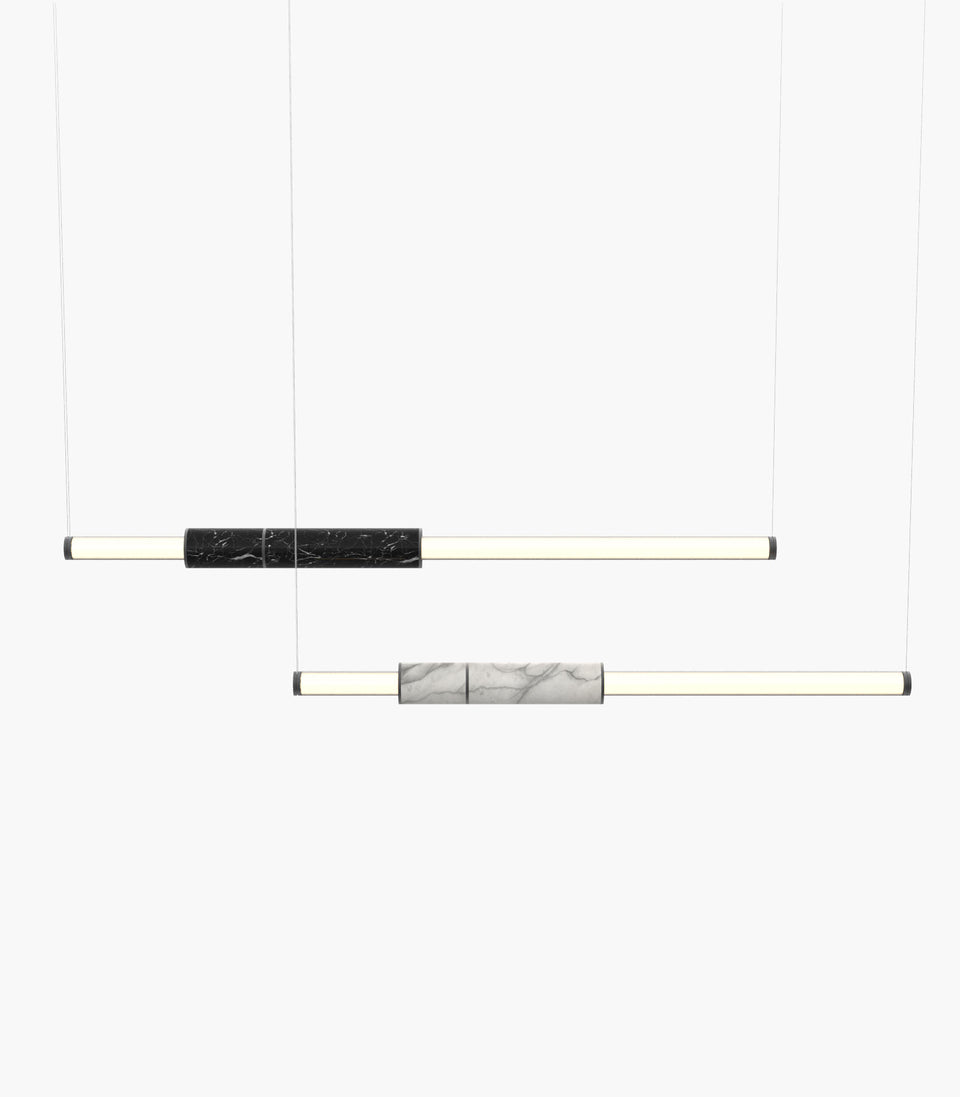 Light Pipe S 58—10 Black and White Marble Pendants Empty State
