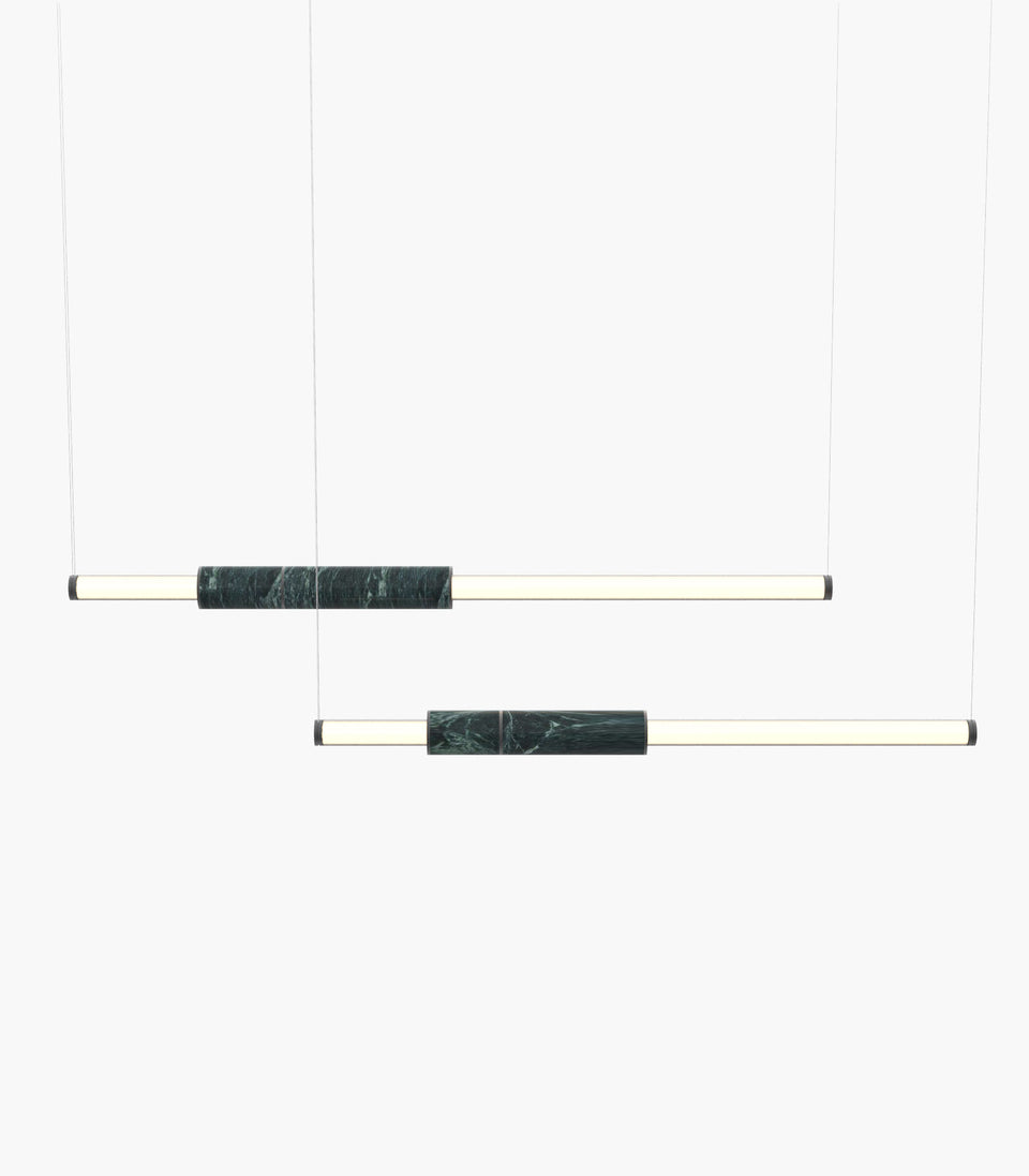Light Pipe S 58—10 Green Marble Lights with Black Anodised Details
