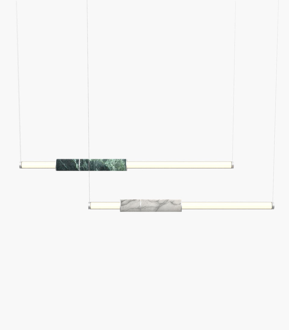 Light Pipe S 58—10 Green and White Marble Empty State Pendants