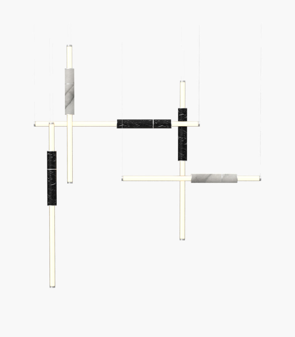 Light Pipe S 58—12 Modern Designer Pendants in Marble