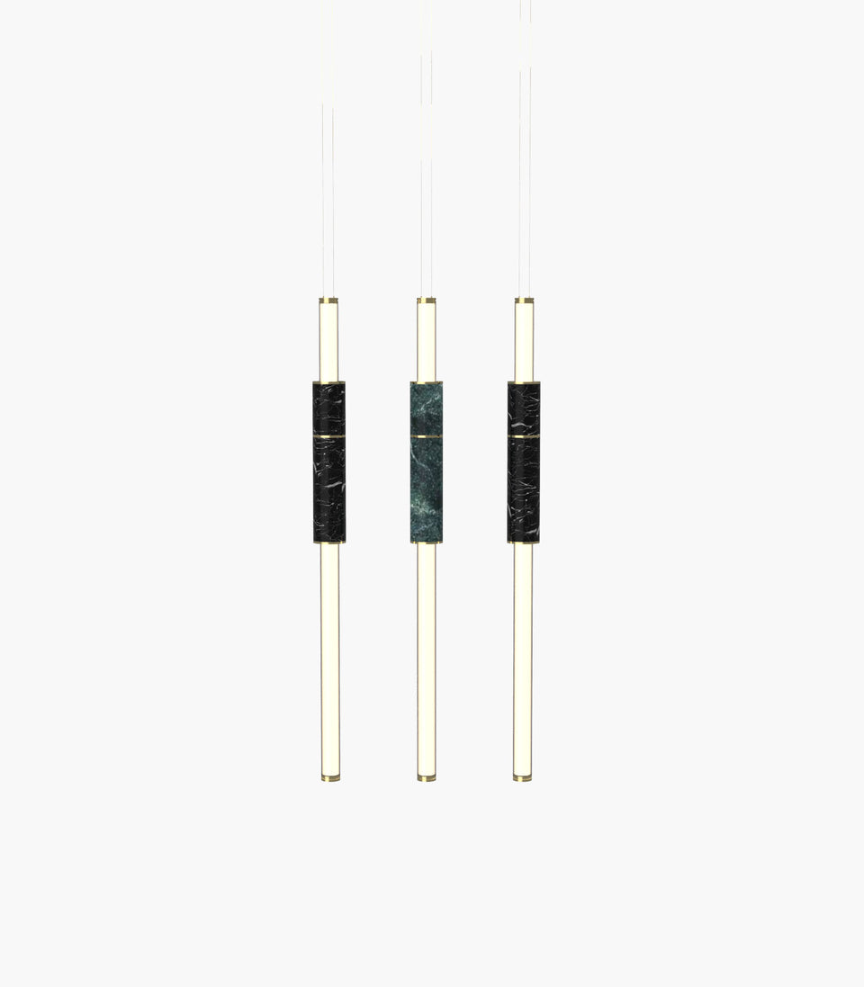 Light Pipe S 58—14 Green and Black Marble Pendants
