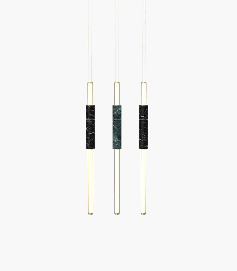 Light Pipe S 58—14 Black and Green Lights with Brass Details