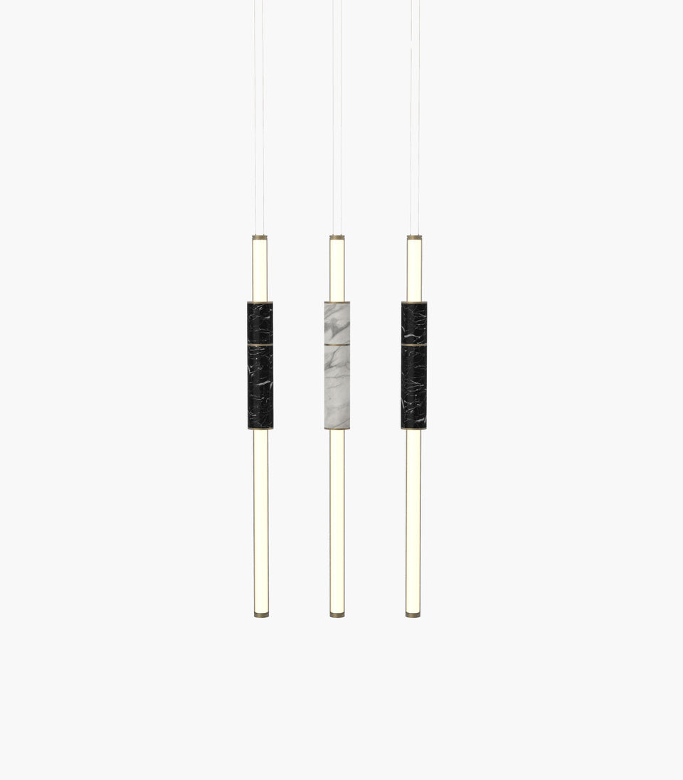 Light Pipe S 58—14 Marble Lights with Burnished Brass Details