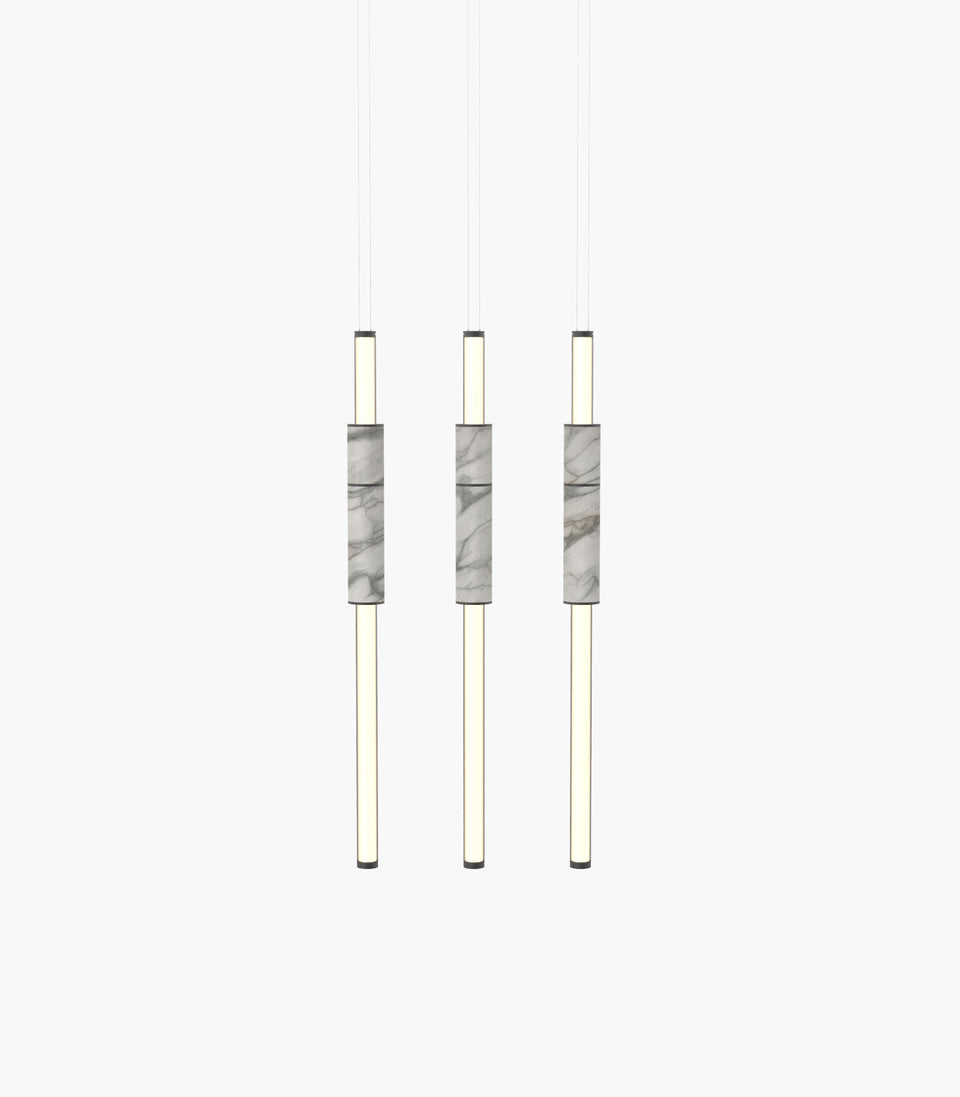 Light Pipe S 58—14 White Marble Lights with Black Anodised Details