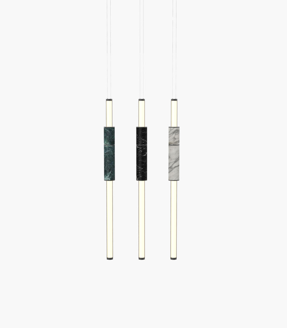 Light Pipe S 58—14 Marble Lights with Black Anodised Finish