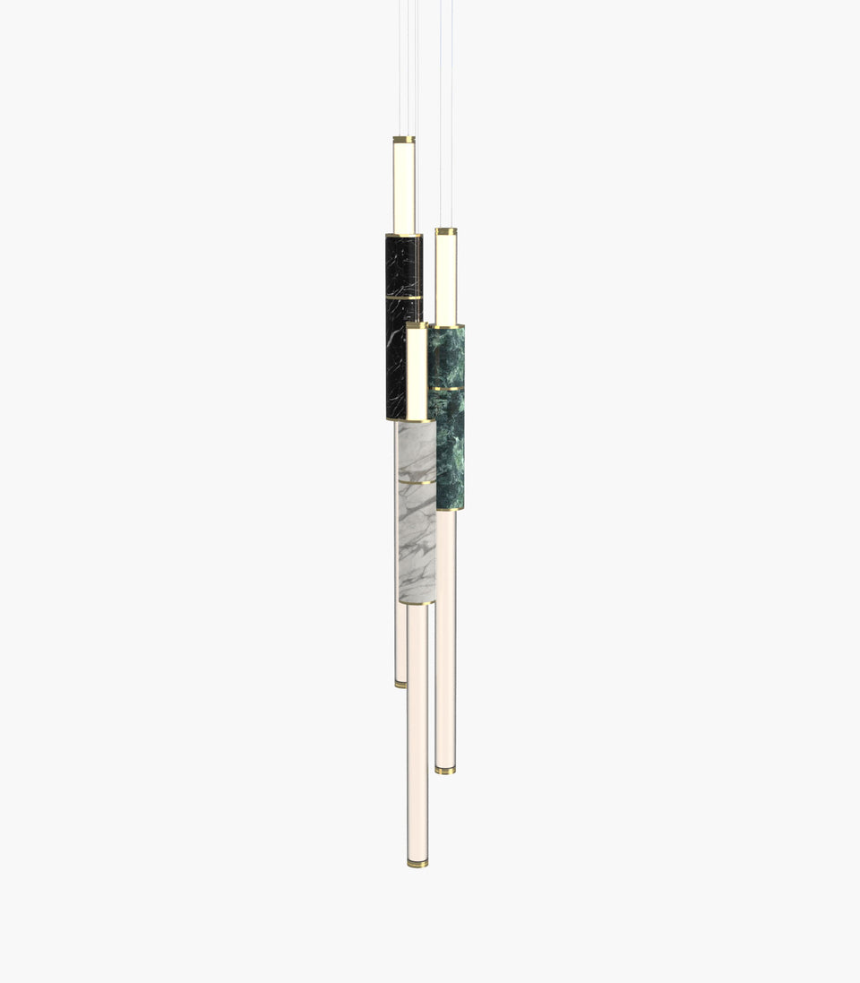 Light Pipe S 58—16 Marble Pendants in a clustered configuration