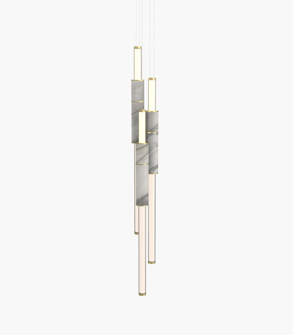 Light Pipe S 58—16 Marble Designer Pendants in a clustered configuration