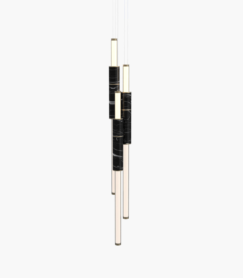 Light Pipe S 58—16 Designer Black Marble Pendants 