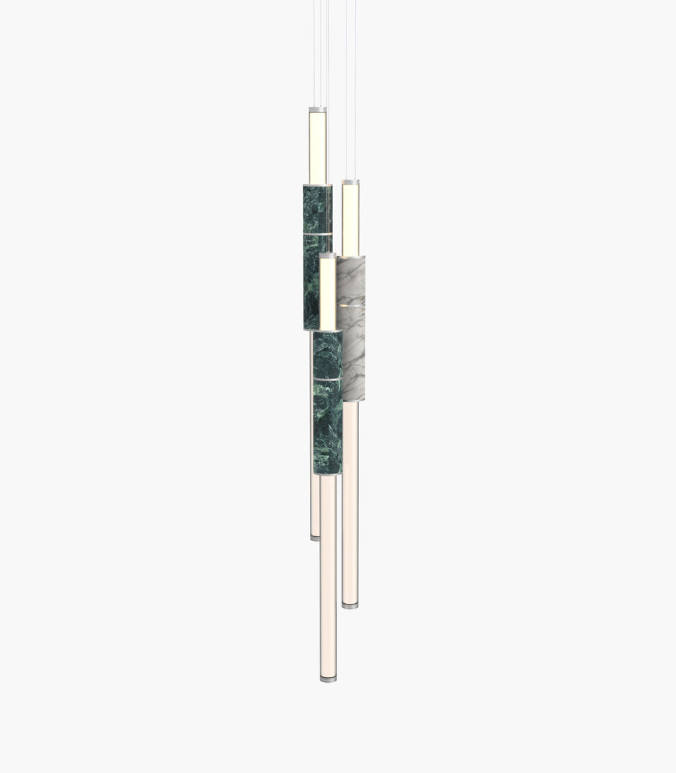 Light Pipe S 58—16 Designer Marble Pendants with Silver Anodised Finish