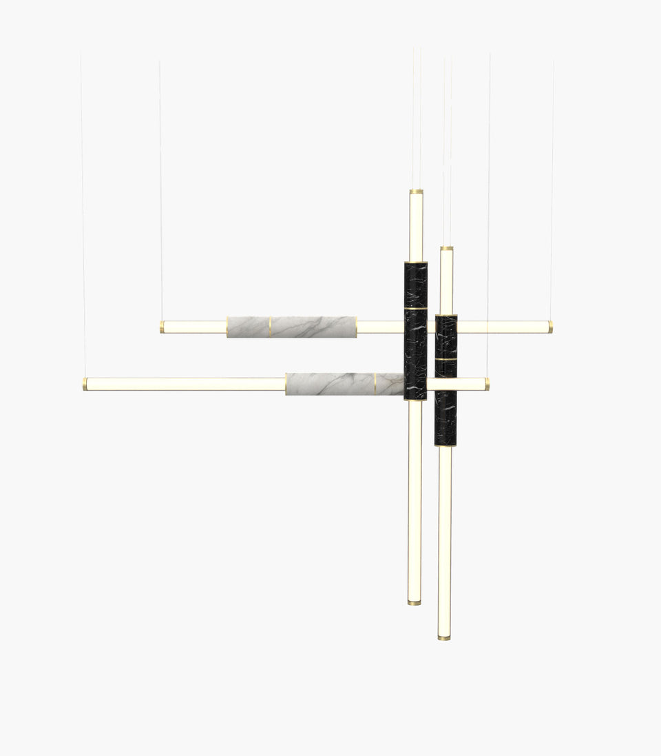 Light Pipe S 58—18 White and Black Marble Lights