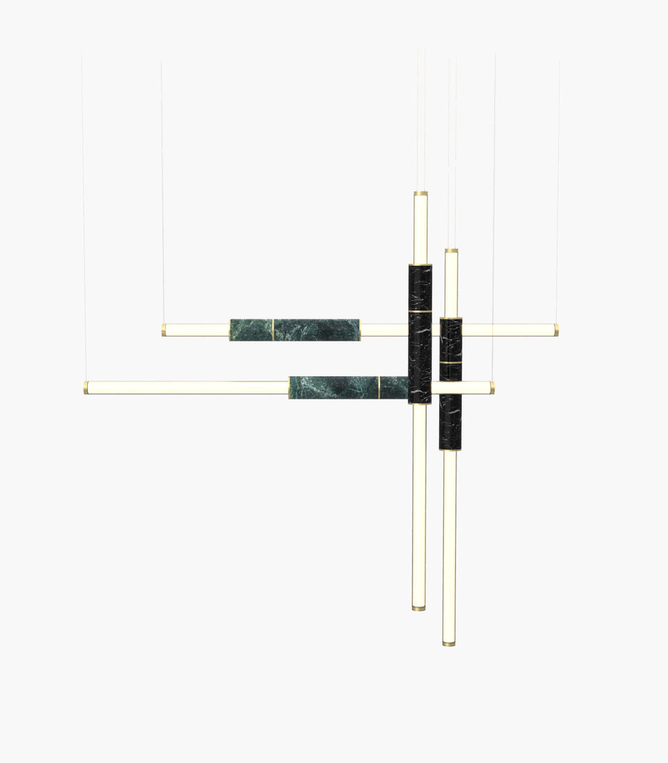 Light Pipe S 58—18 Green and Black Marble Lights